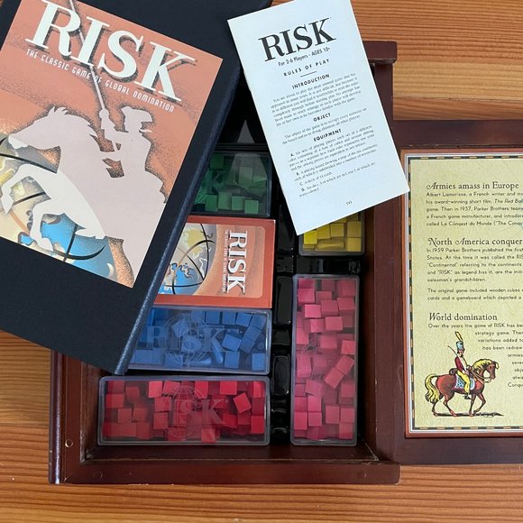 Risk Vintage Game Collection Wooden Book Shelf 2005 Edition - Picture 5 of 7